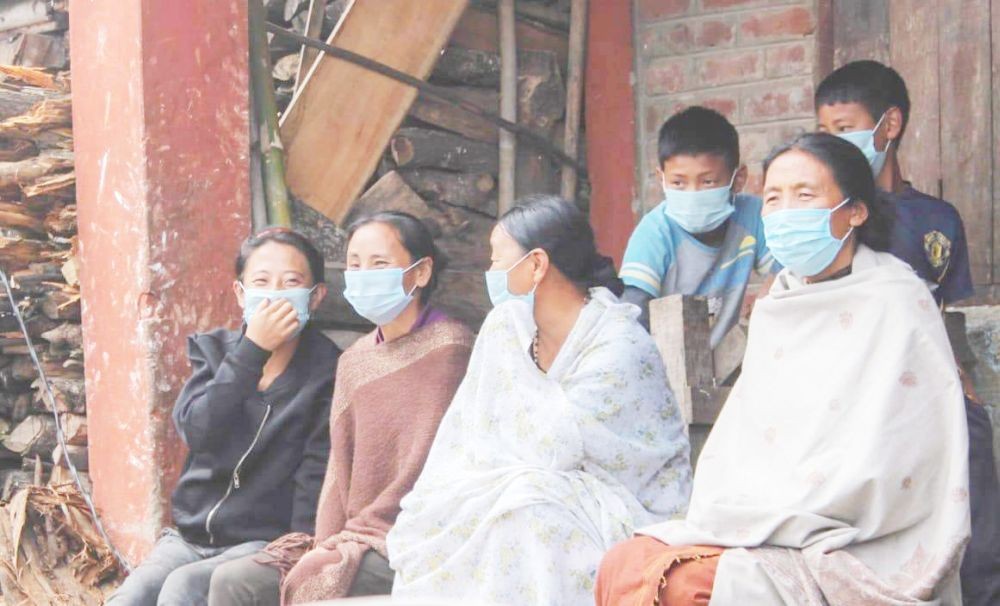 A group of women and children with their masks on in Nagaland. The State Government today released a new set of COVID-19 guidelines for Nagaland. (Morung File Photo)